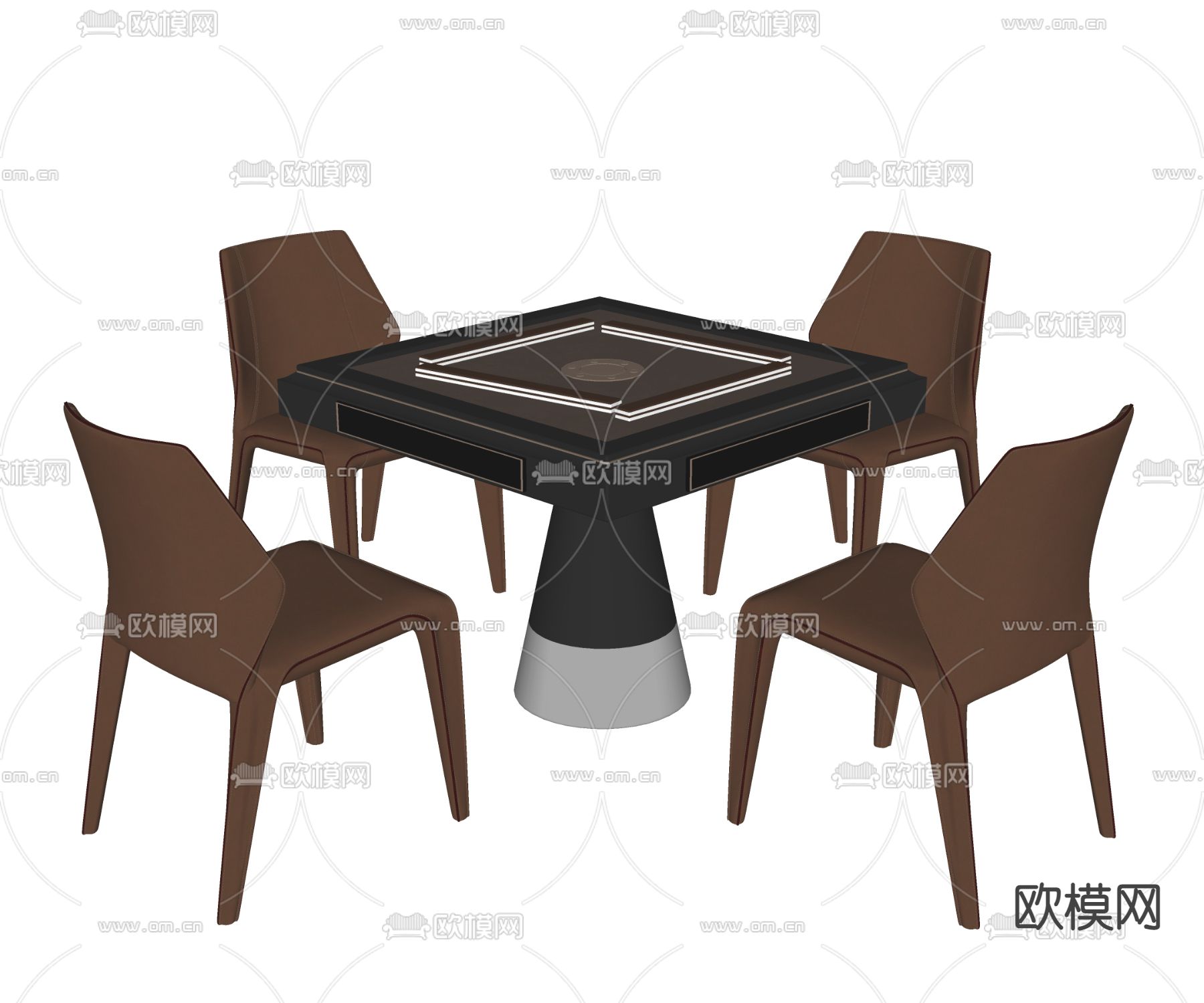 娱乐桌 麻将桌su模型下载（渲染图2）