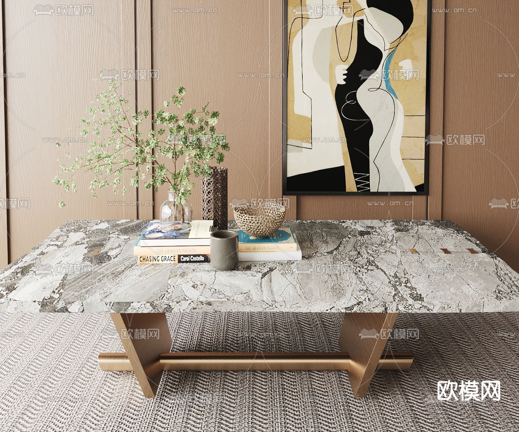 现代茶几3d模型下载