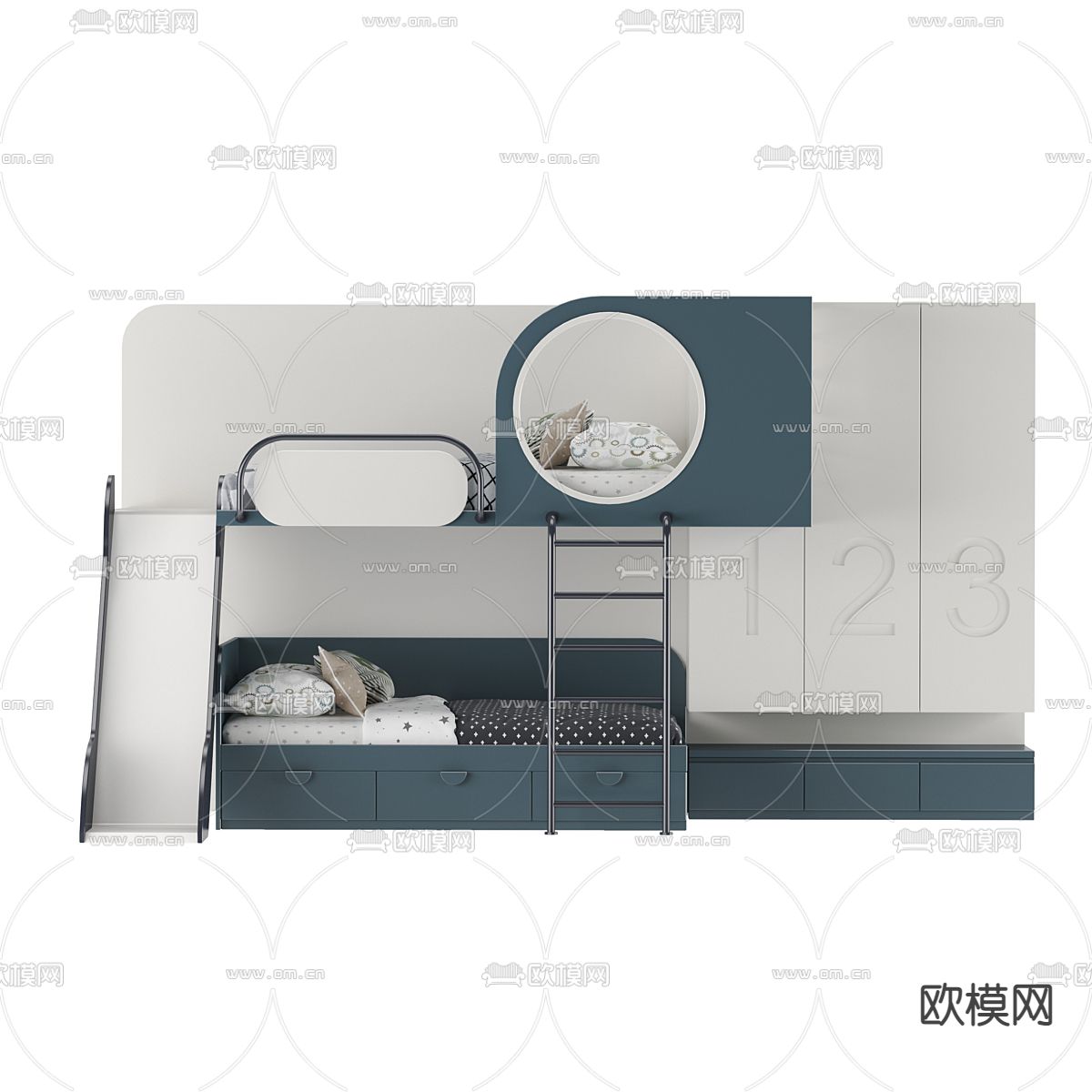 儿童床3d模型下载（渲染图2）