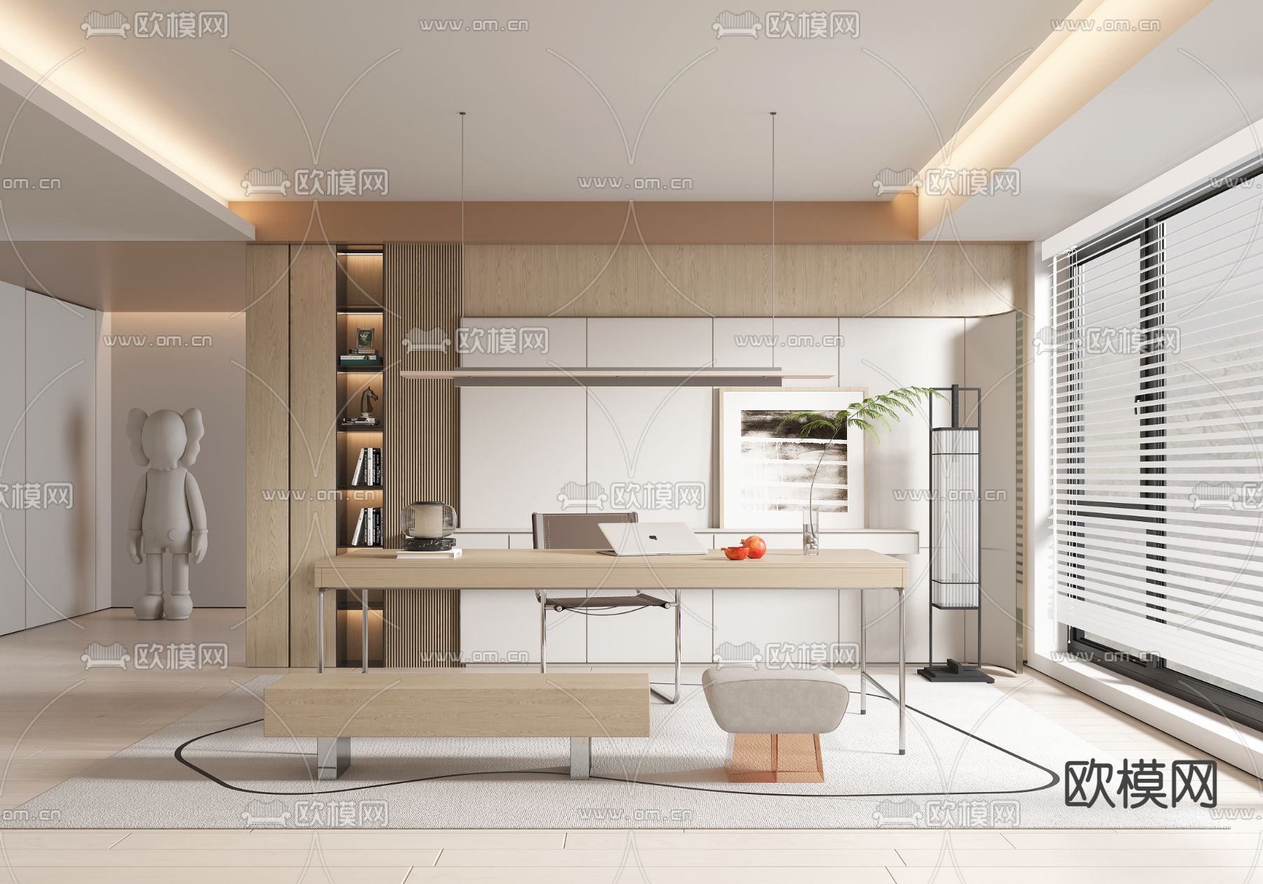 现代茶室3d模型下载