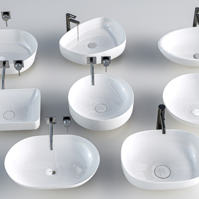  洗面盆 洗手池su模型 