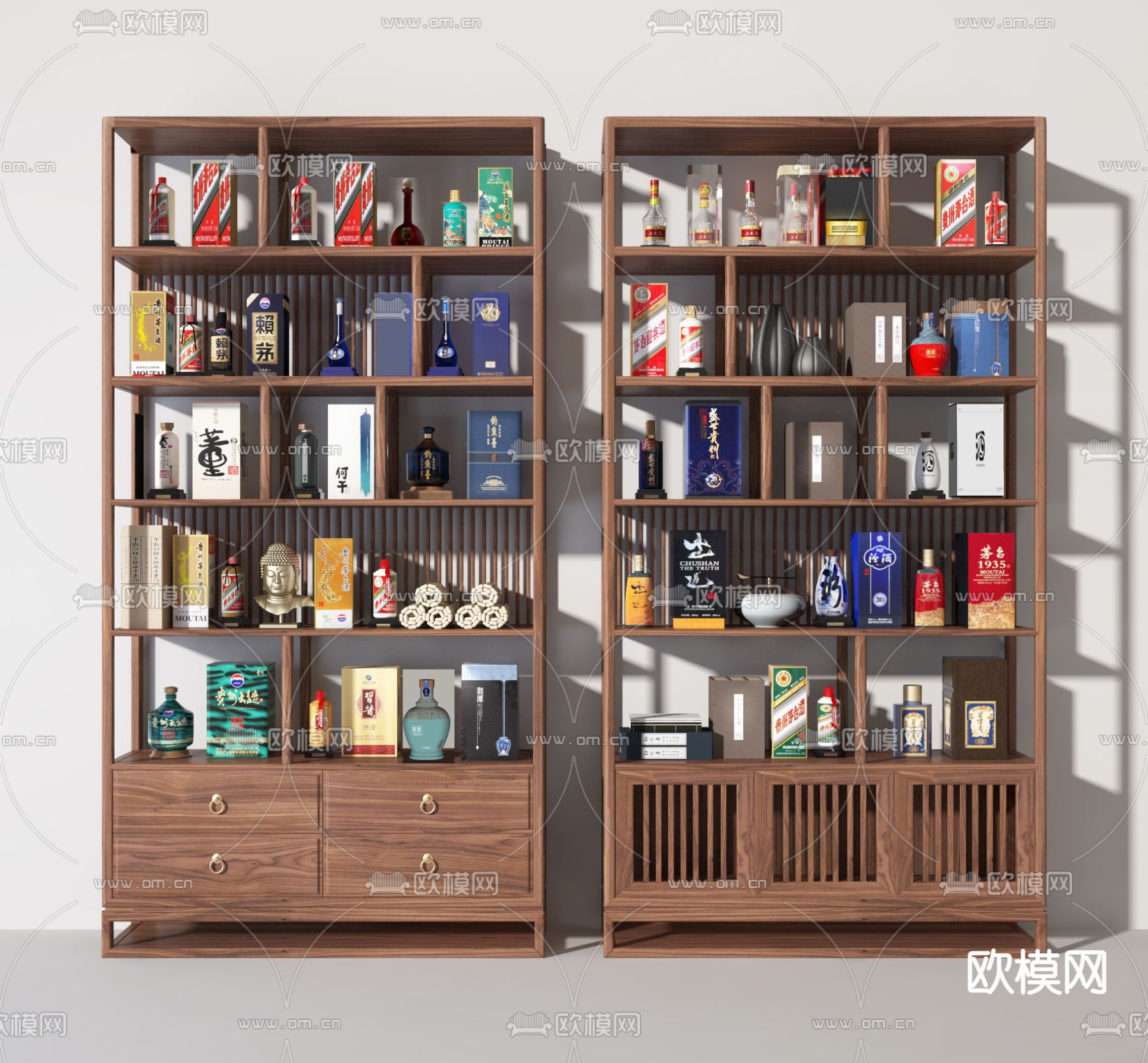 新中式酒水 酒瓶su模型下载（渲染图1）