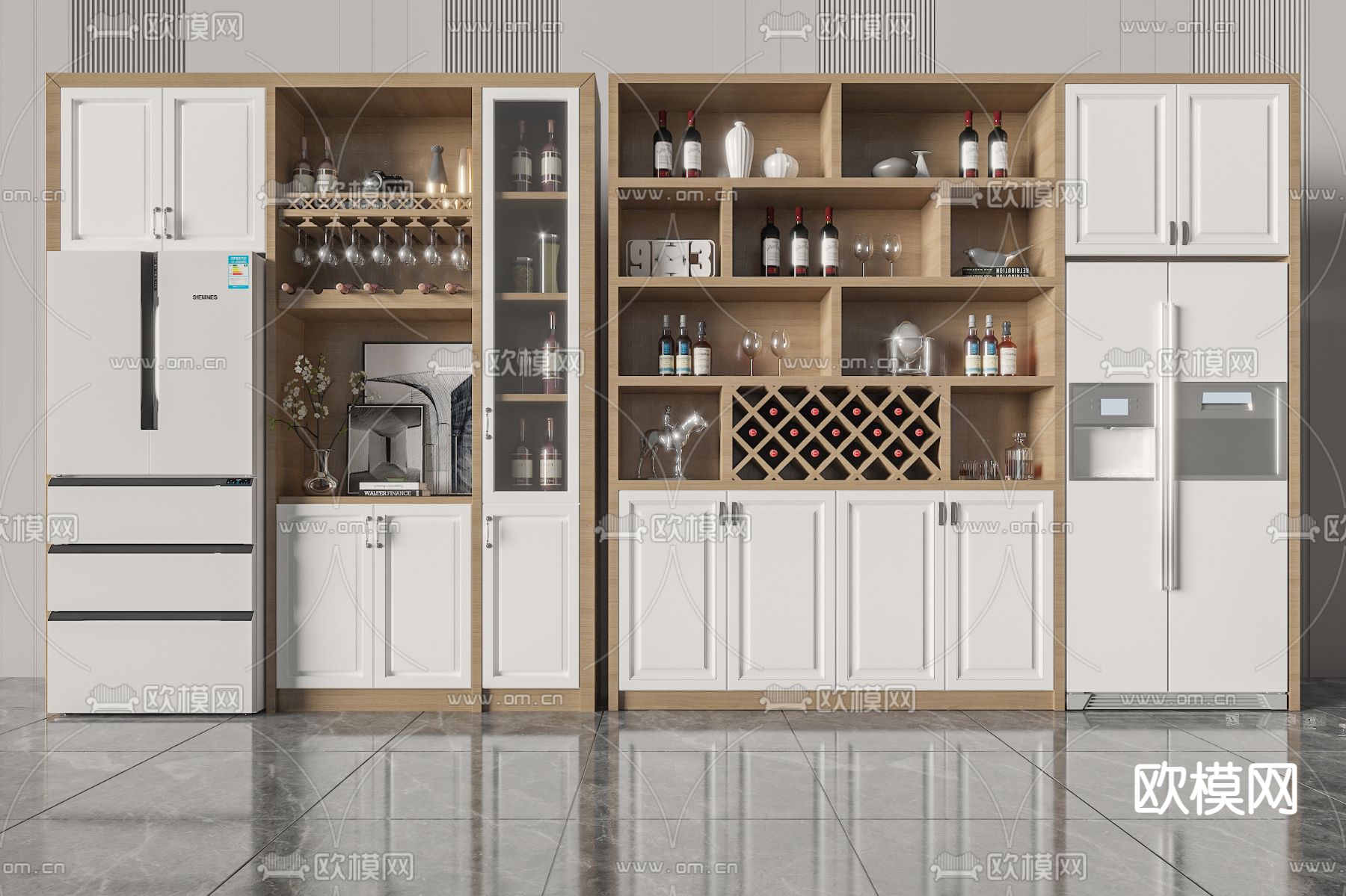 轻奢酒柜 餐边柜3d模型下载