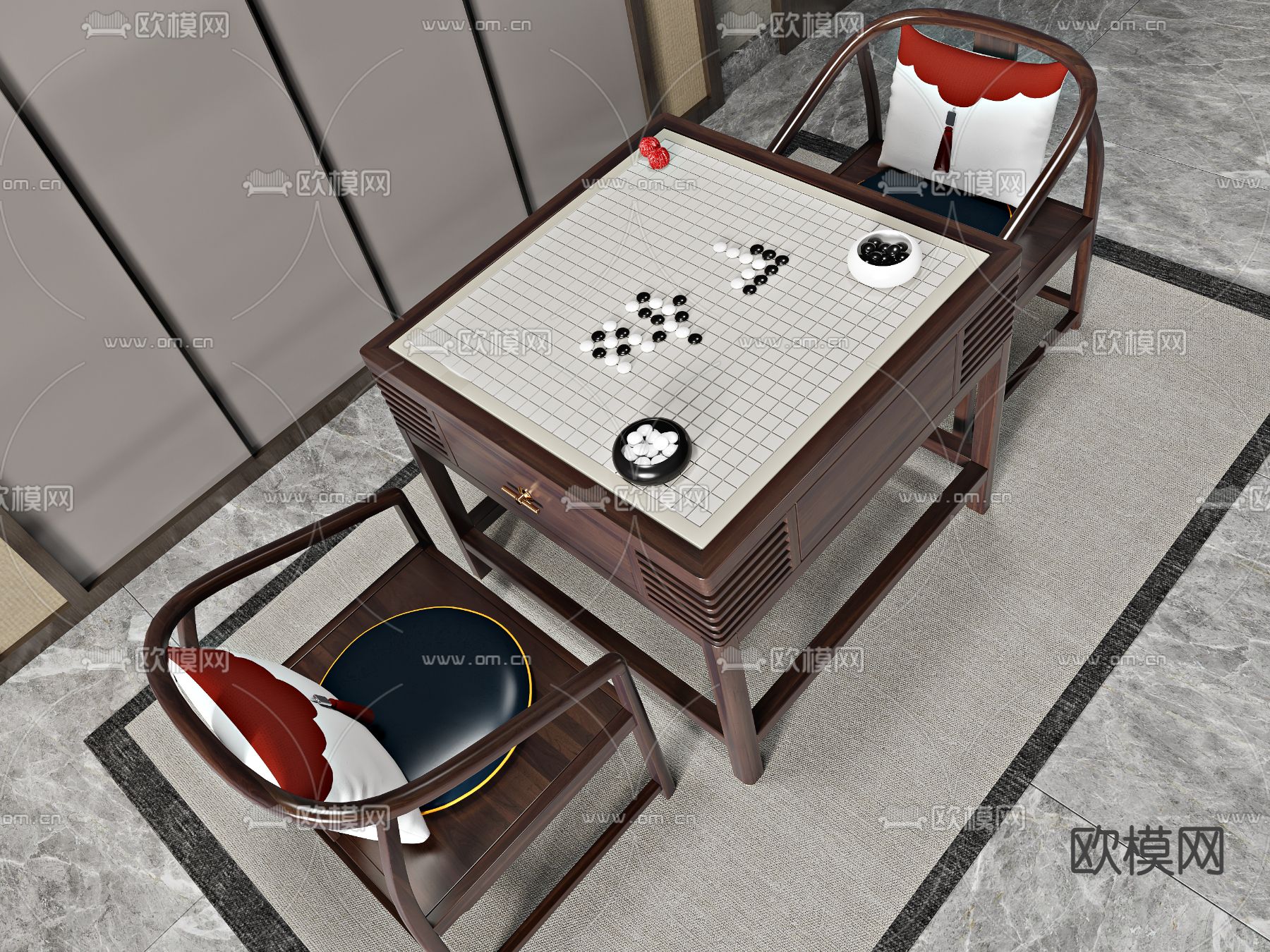 围棋桌椅 围棋3d模型