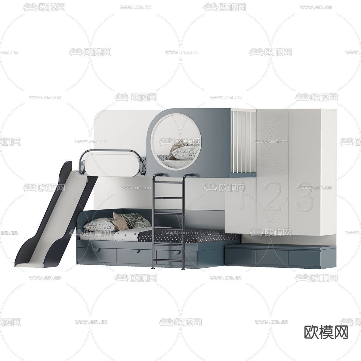 儿童床3d模型下载（渲染图1）