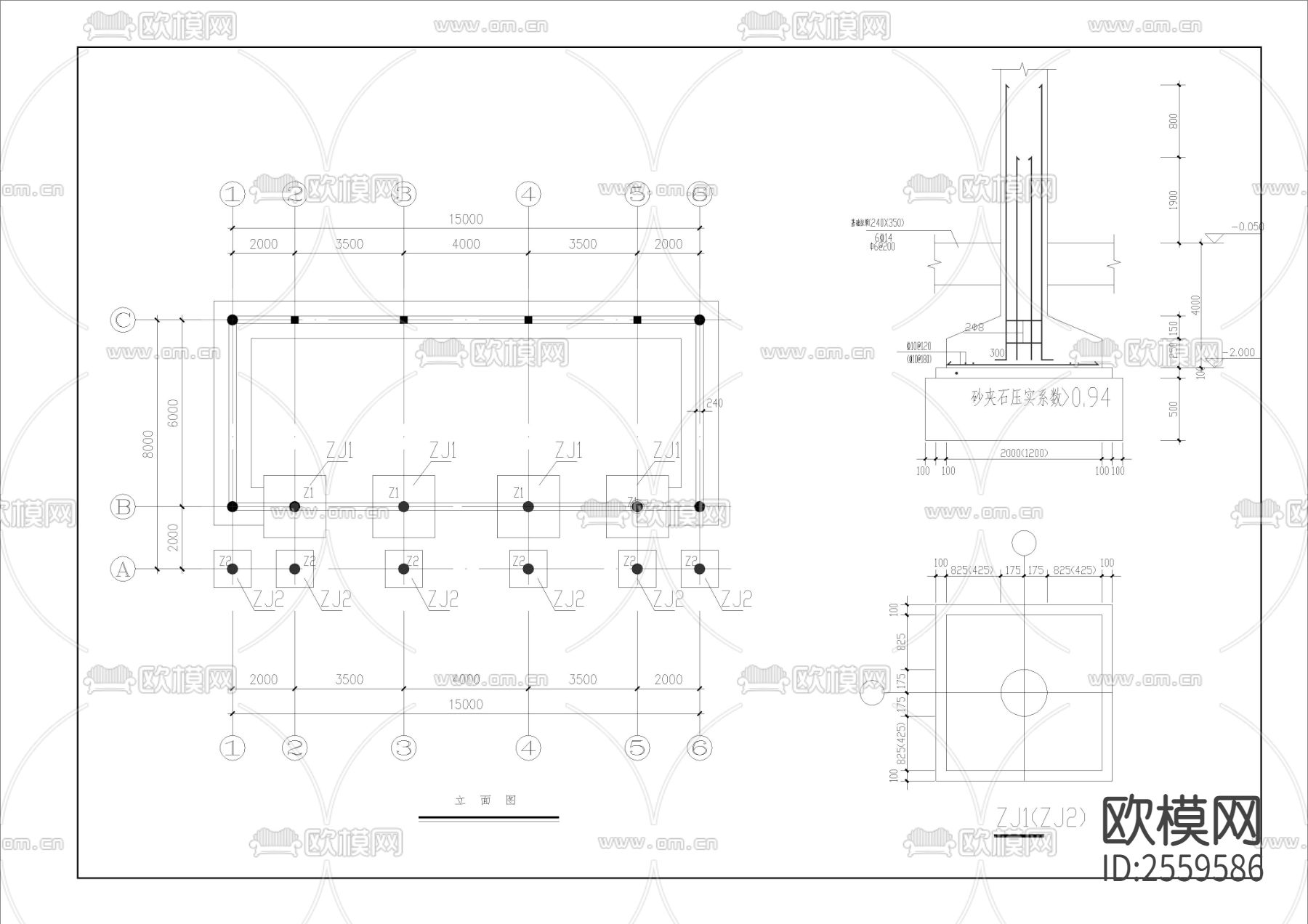重檐歇山顶建筑CAD施工图下载（渲染图5）