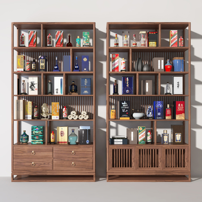  新中式酒水 酒瓶su模型 