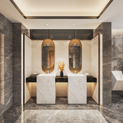  现代公共卫生间su模型 