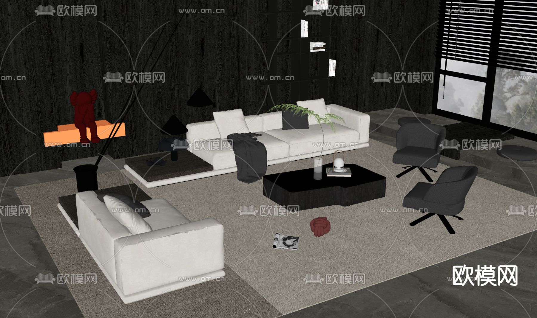 Minotti 组合沙发su模型下载（渲染图2）