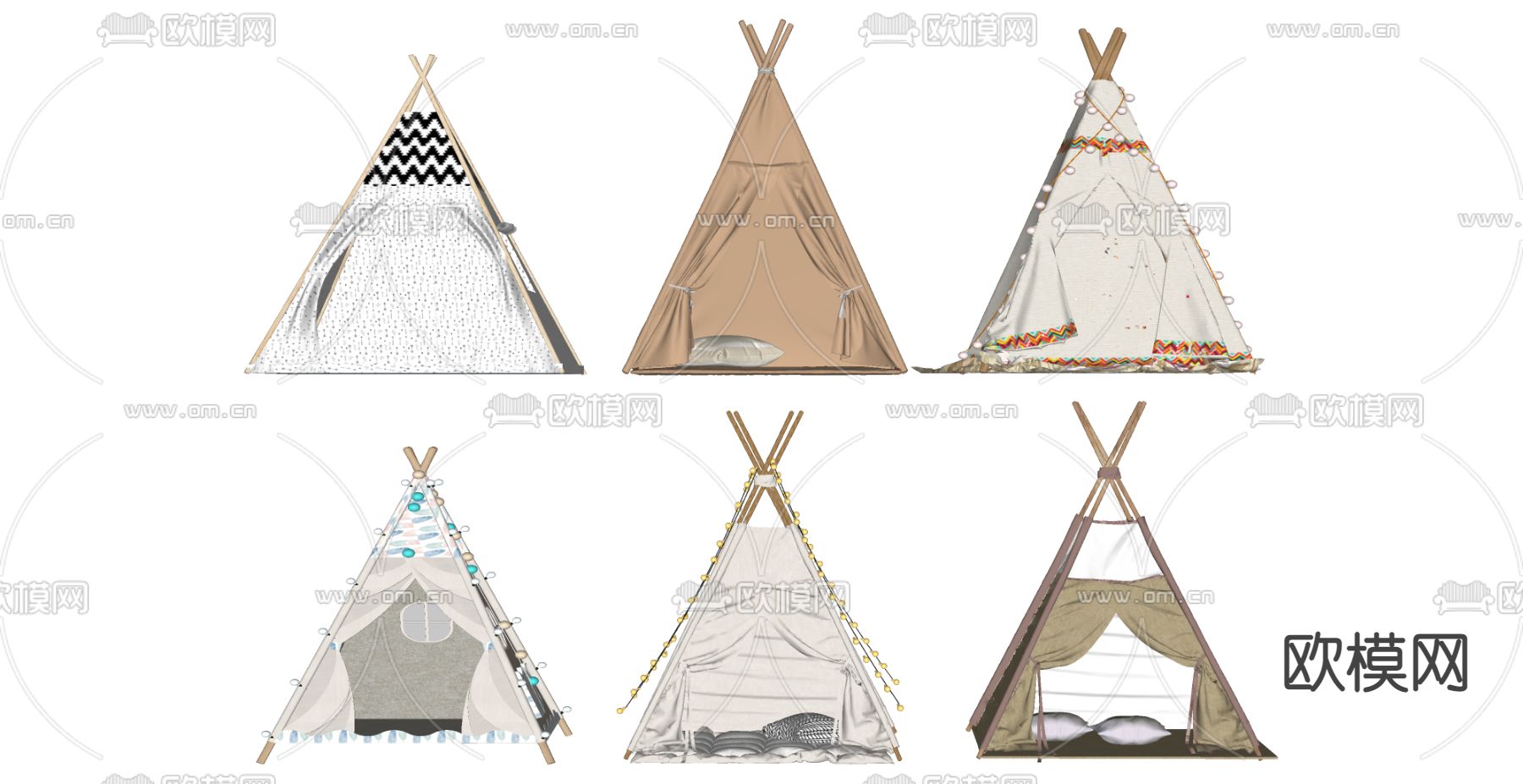 现代帐篷su模型下载（渲染图2）