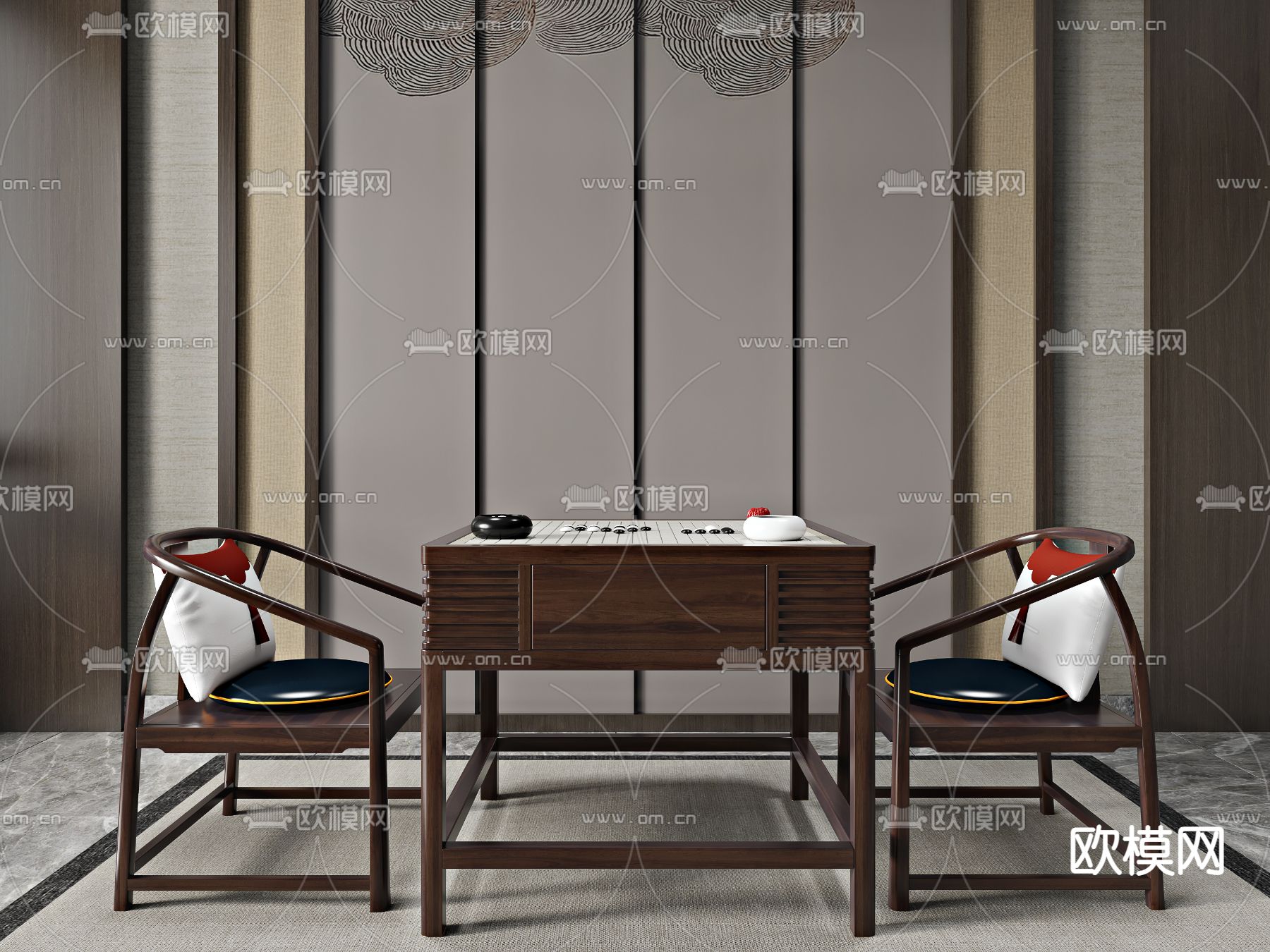 围棋桌椅 围棋3d模型
