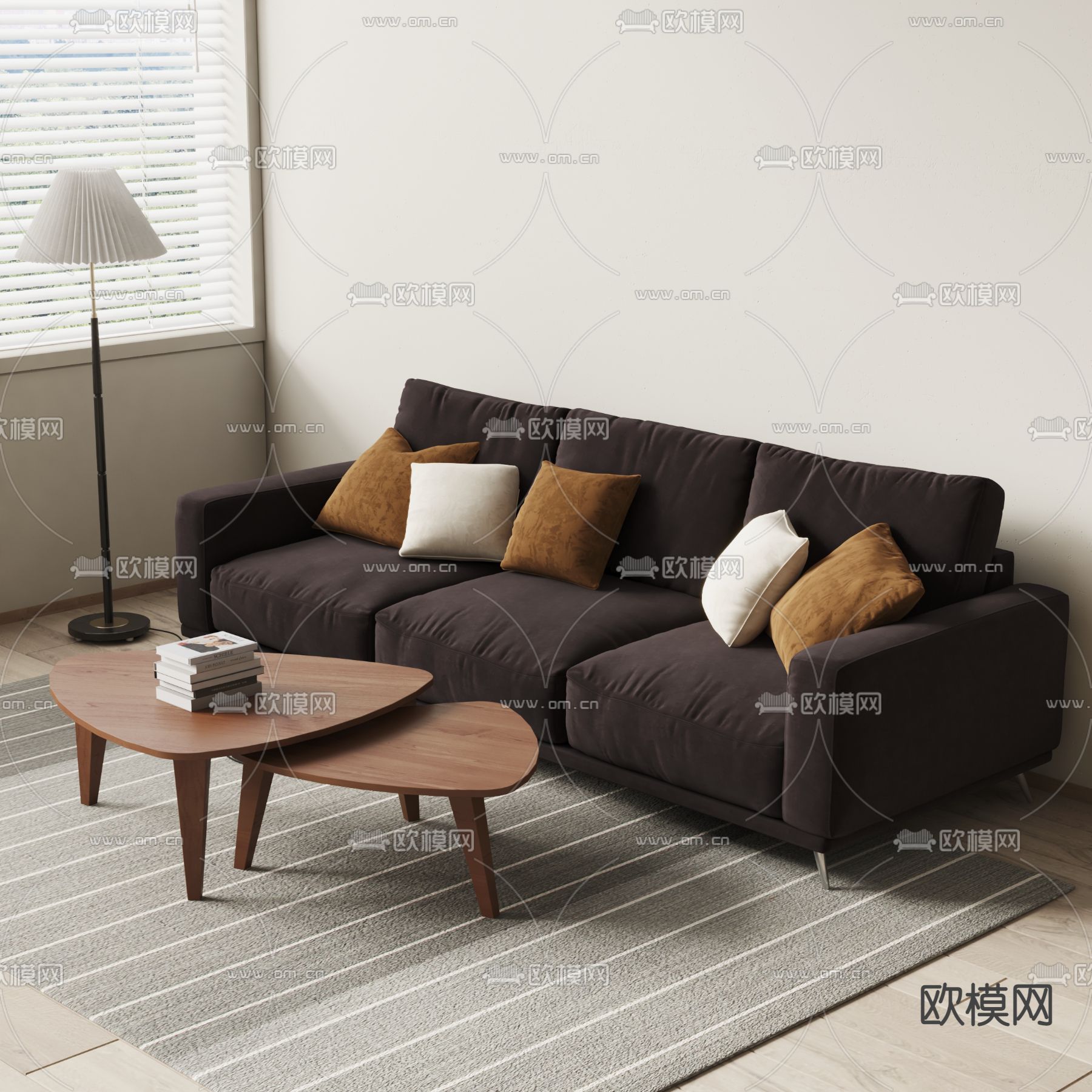 多人沙发 软体沙发3d模型下载_ID14010413_3dmax免费模型-欧模网