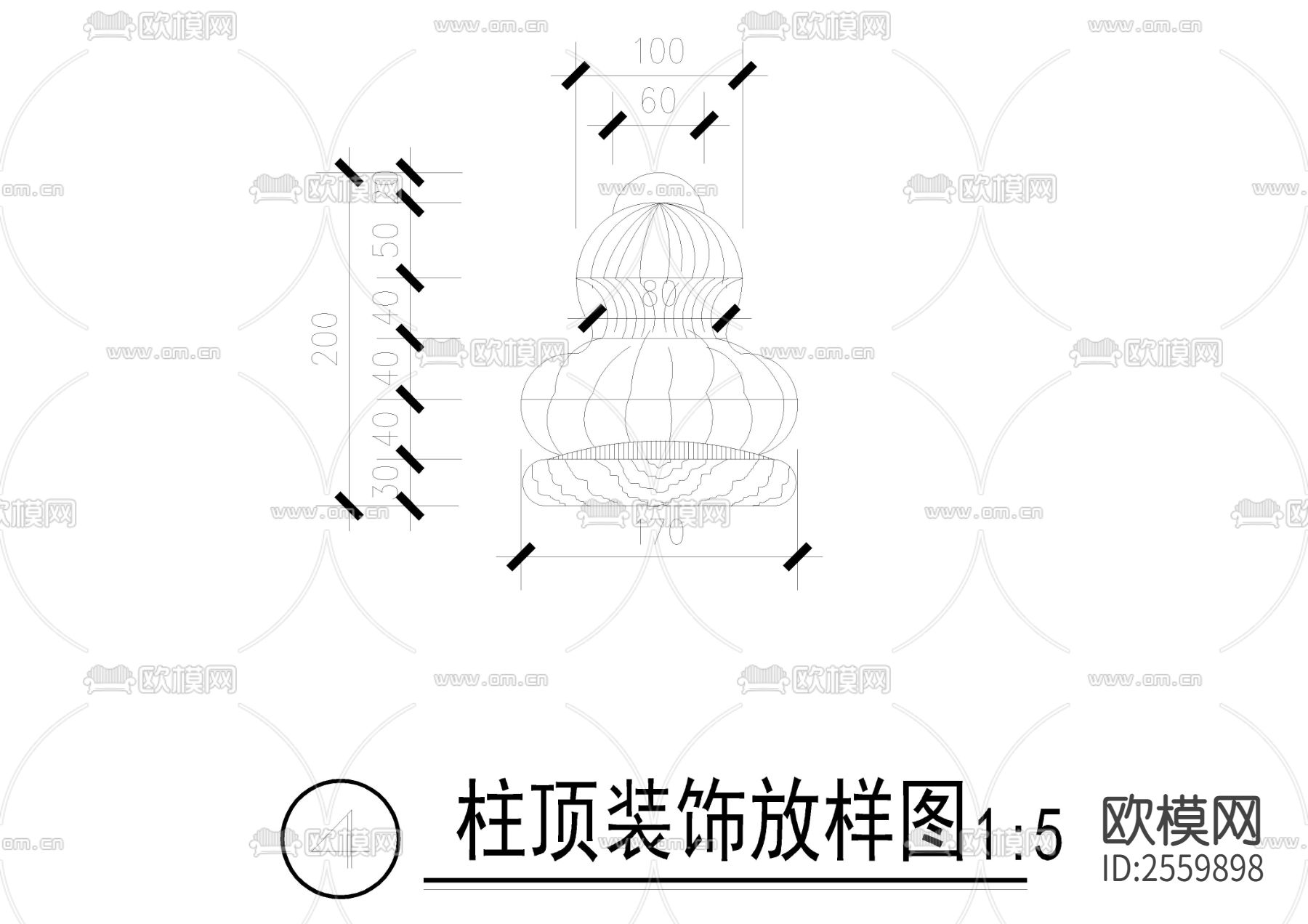 观音山护栏CAD节点大样下载（渲染图5）