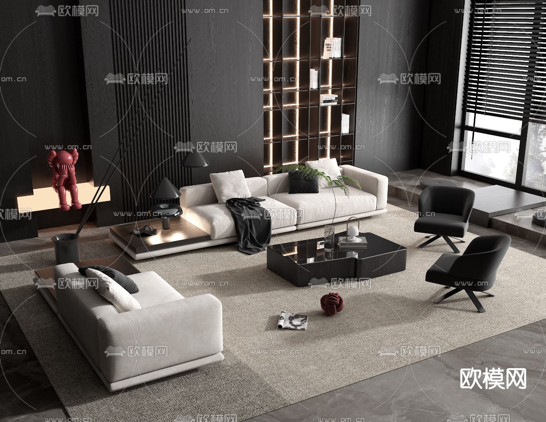 Minotti 组合沙发su模型下载（渲染图1）