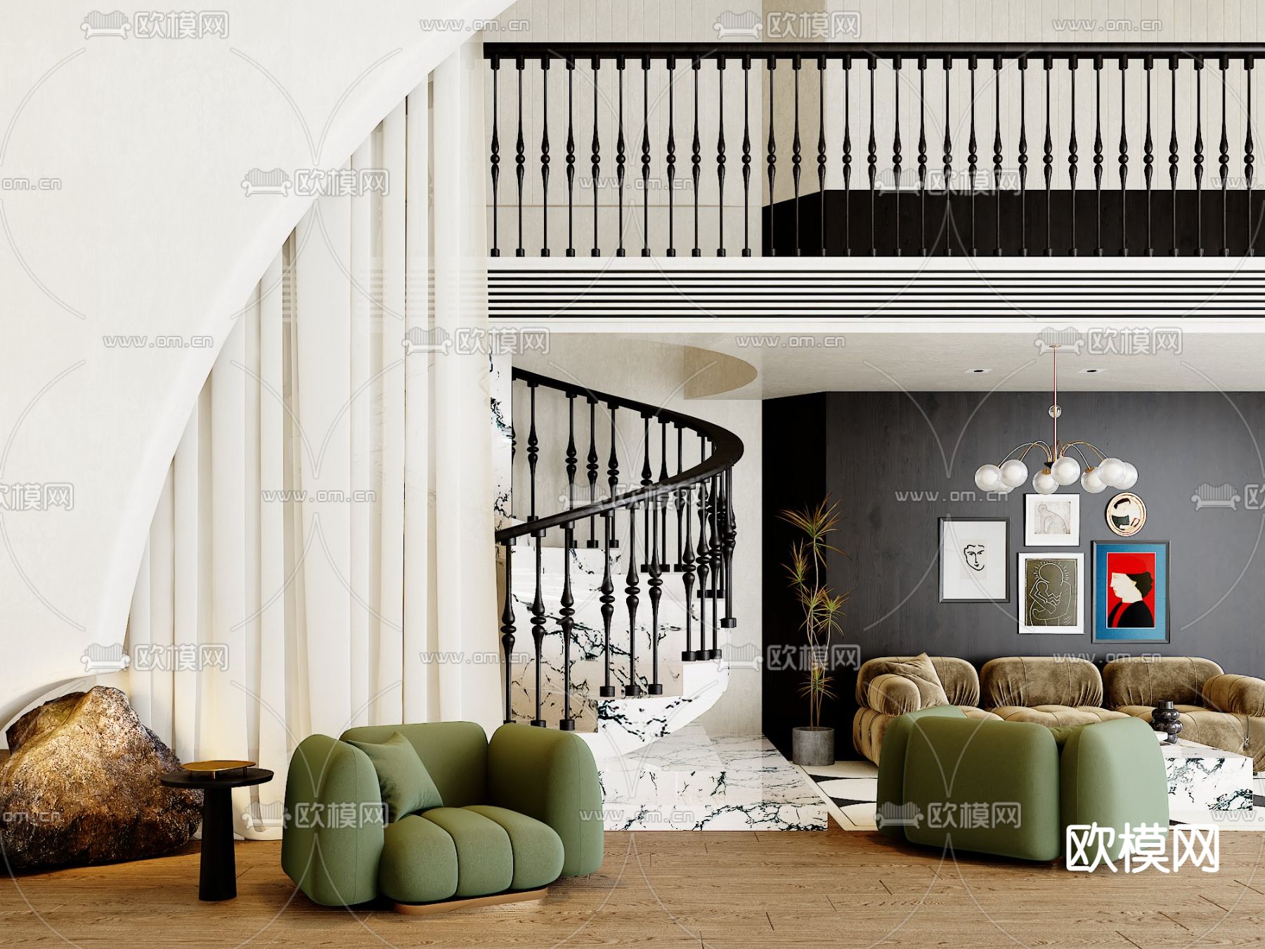 单人沙发3d模型下载