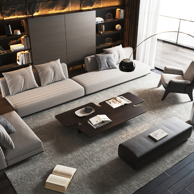  Minotti 组合沙发su模型 