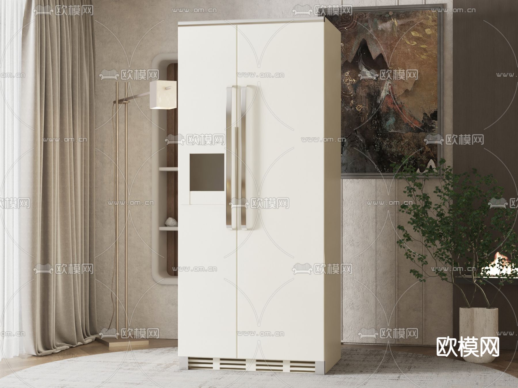 双开门冰箱3d模型下载