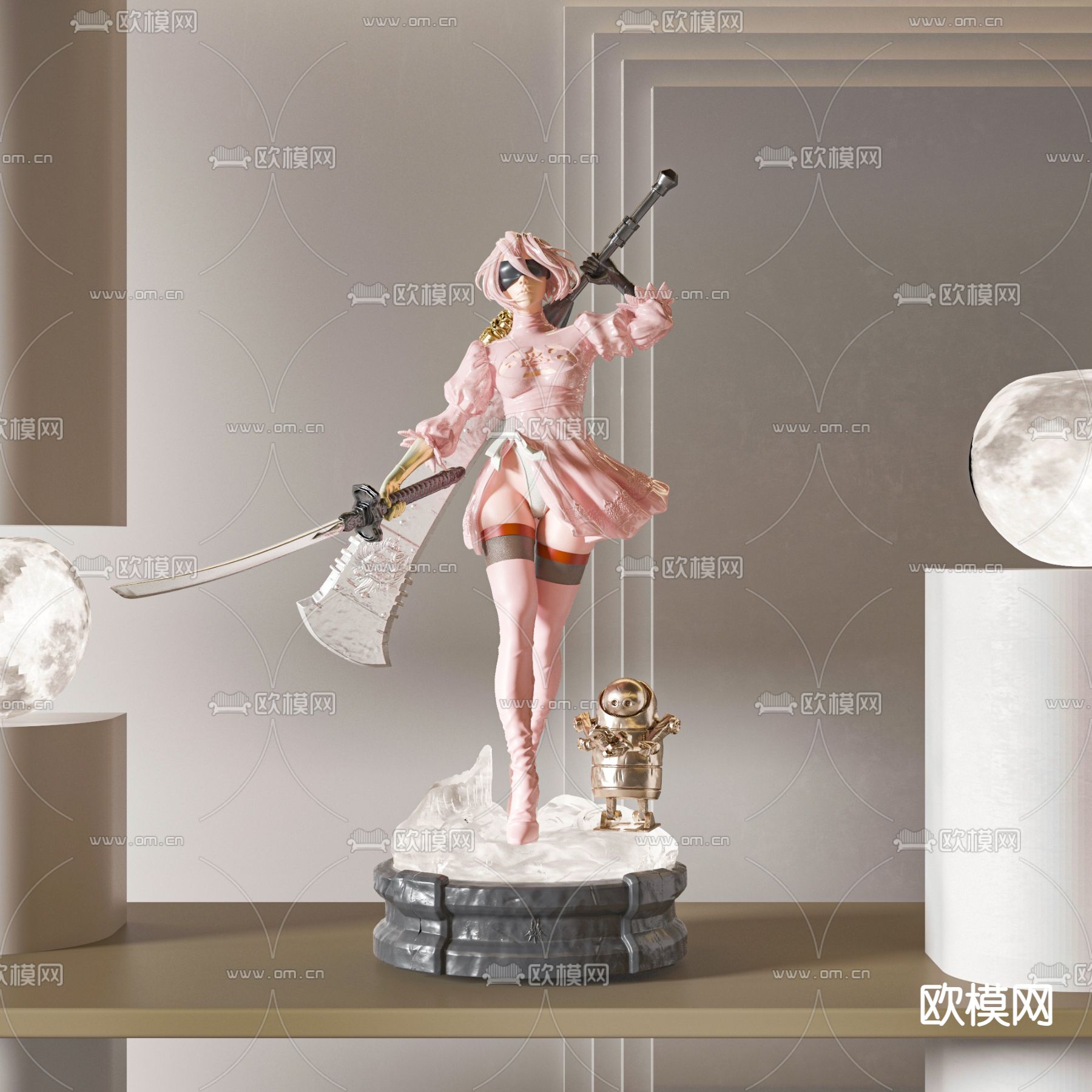 美少女手办 潮玩摆件3d模型下载