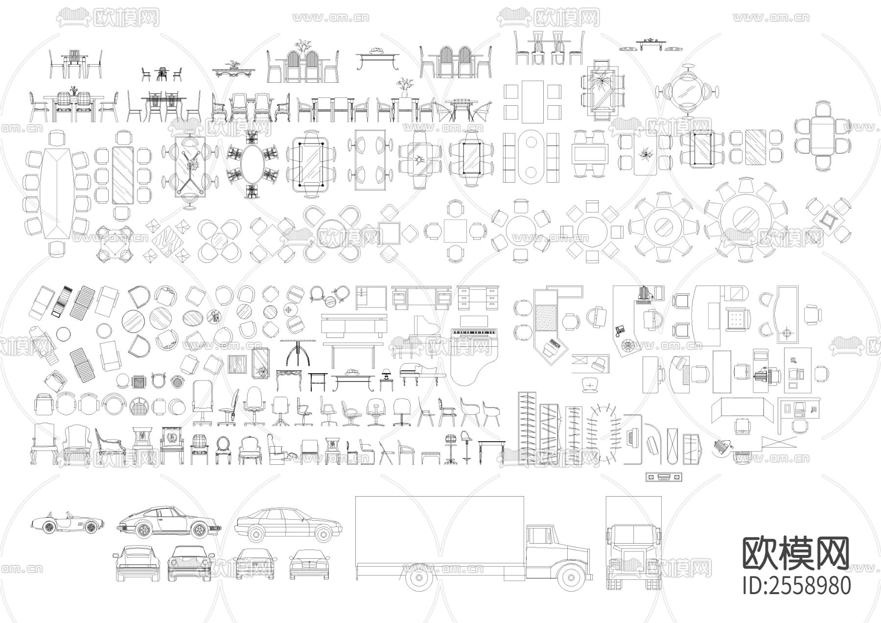 家具CAD图库下载（渲染图5）