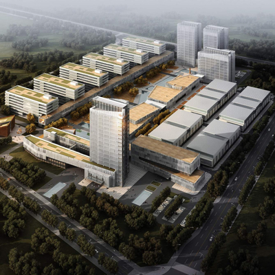  产业园鸟瞰su模型 