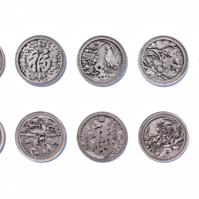  中式圆形浮雕su模型 