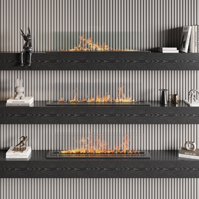  电子壁炉 火炉su模型 