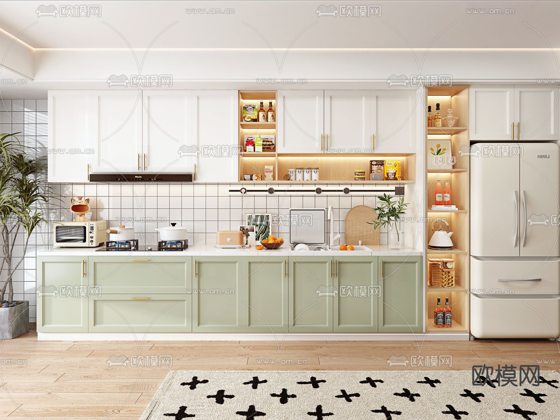 北欧橱柜3d模型下载