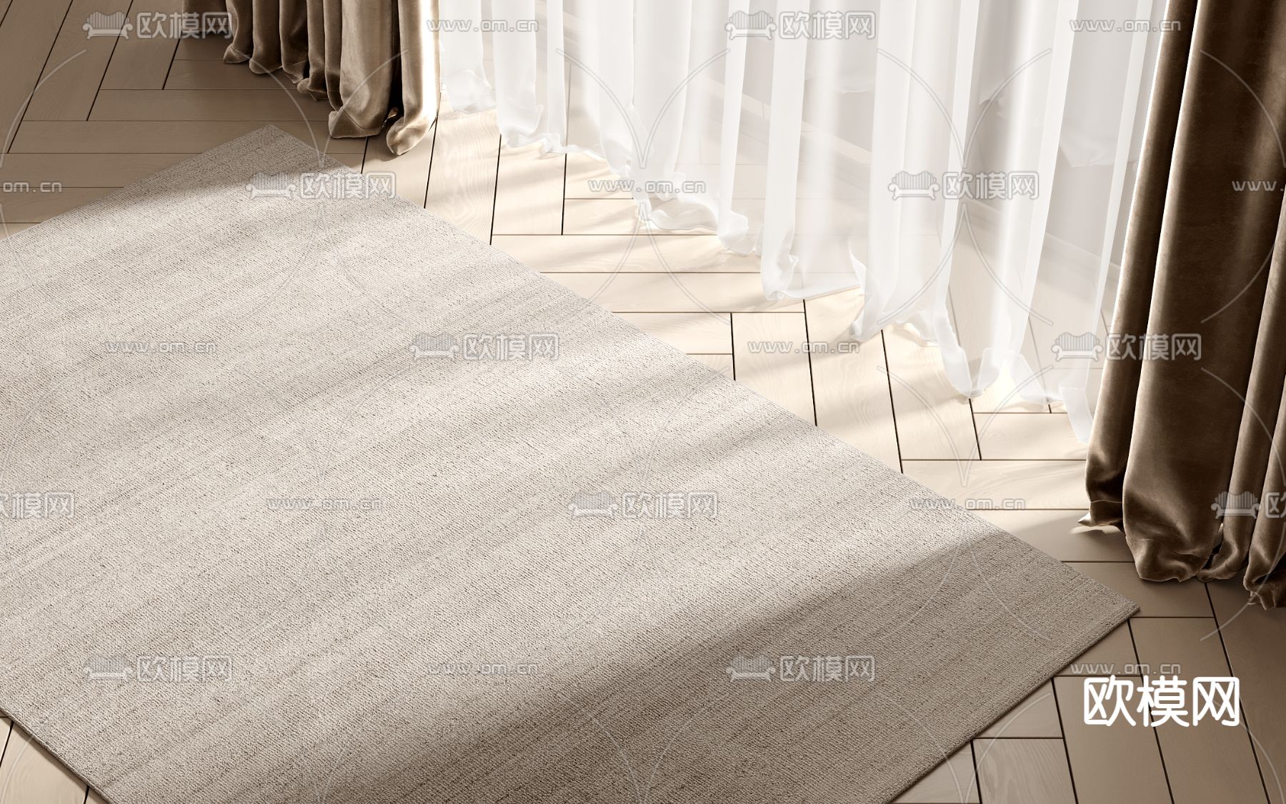 现代地毯 方毯3d模型下载