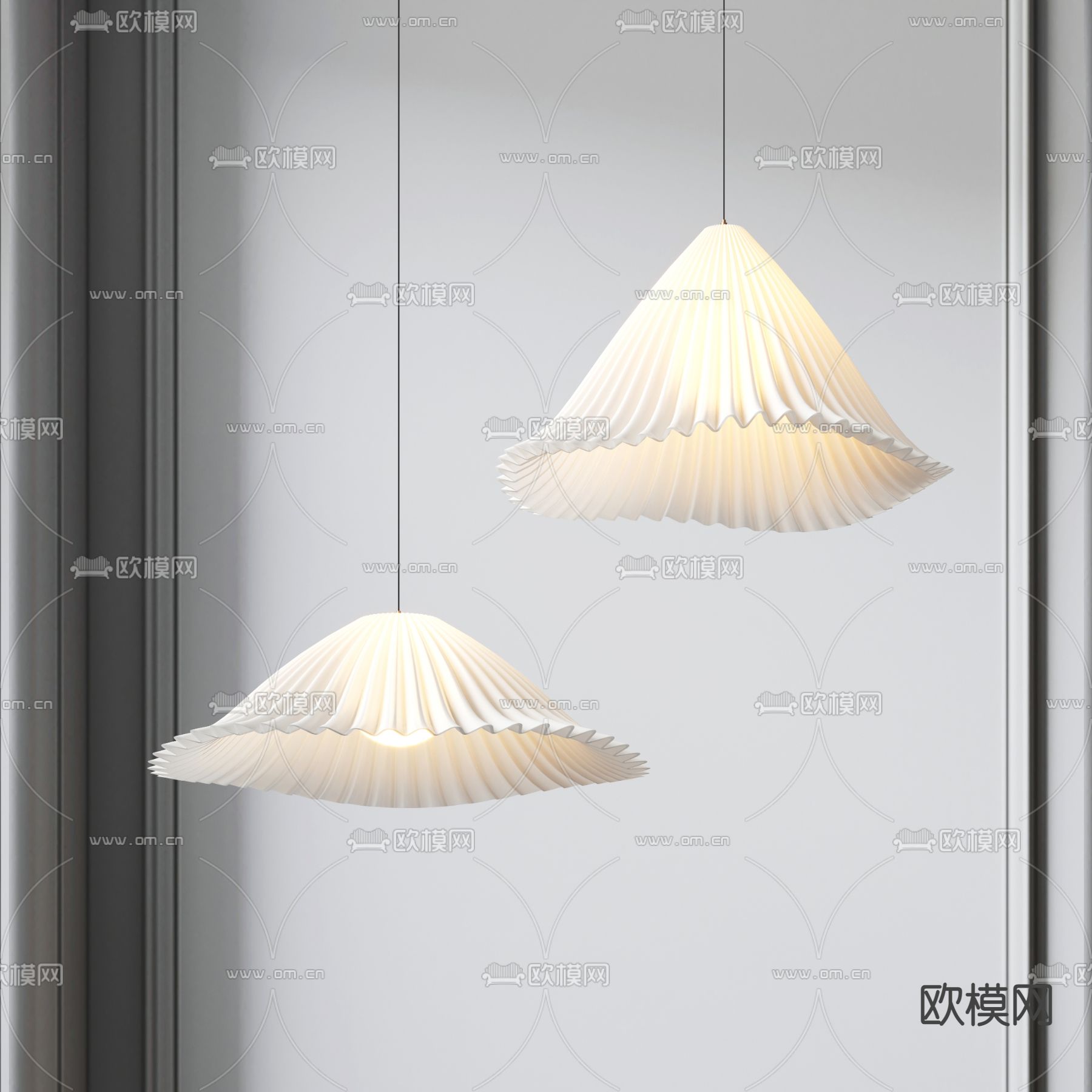 侘寂风吊灯3d模型下载