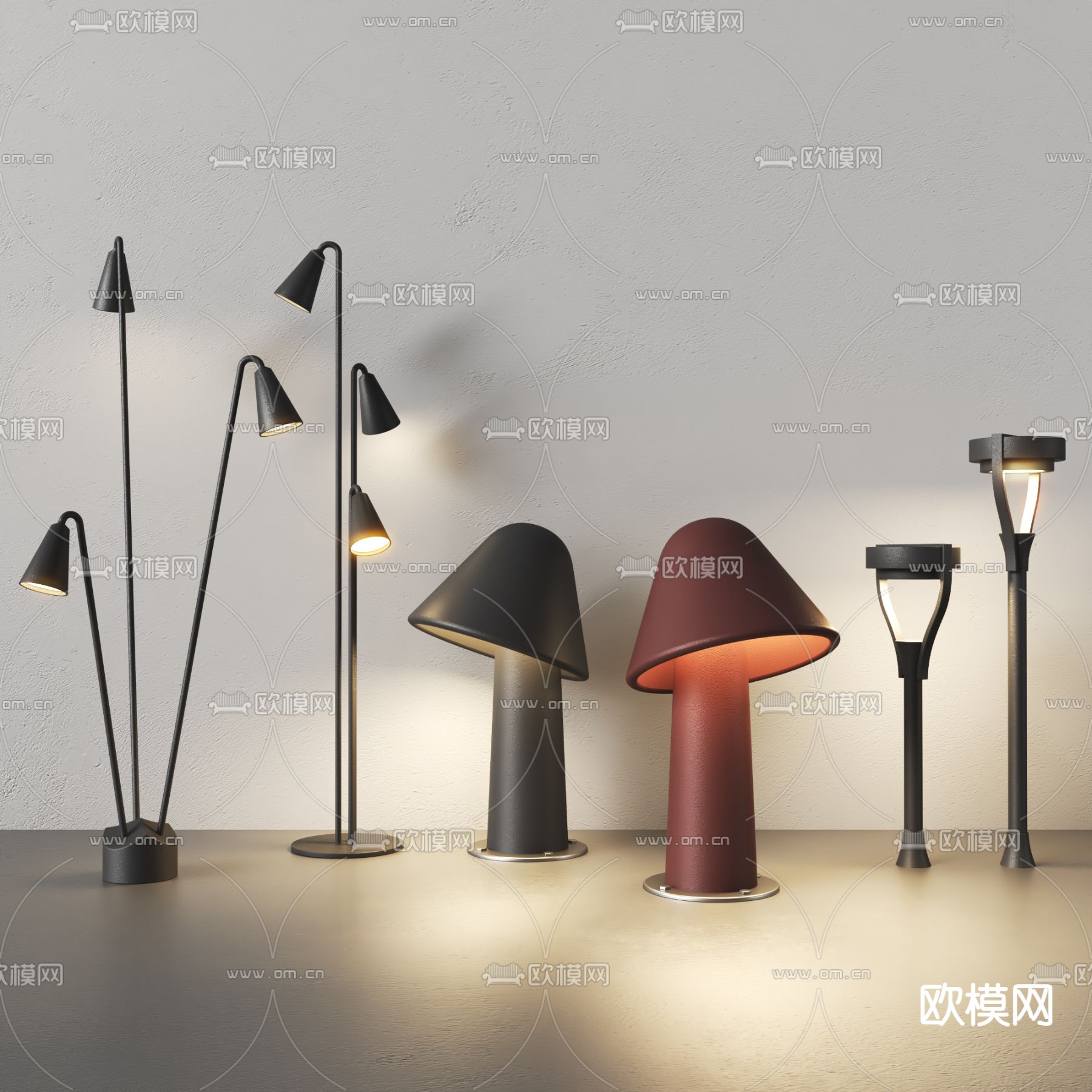 户外灯 草坪灯 庭院灯 蘑菇灯su模型下载_ID14009803_sketchup模型下载-欧模网