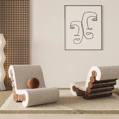  侘寂休闲沙发su模型 