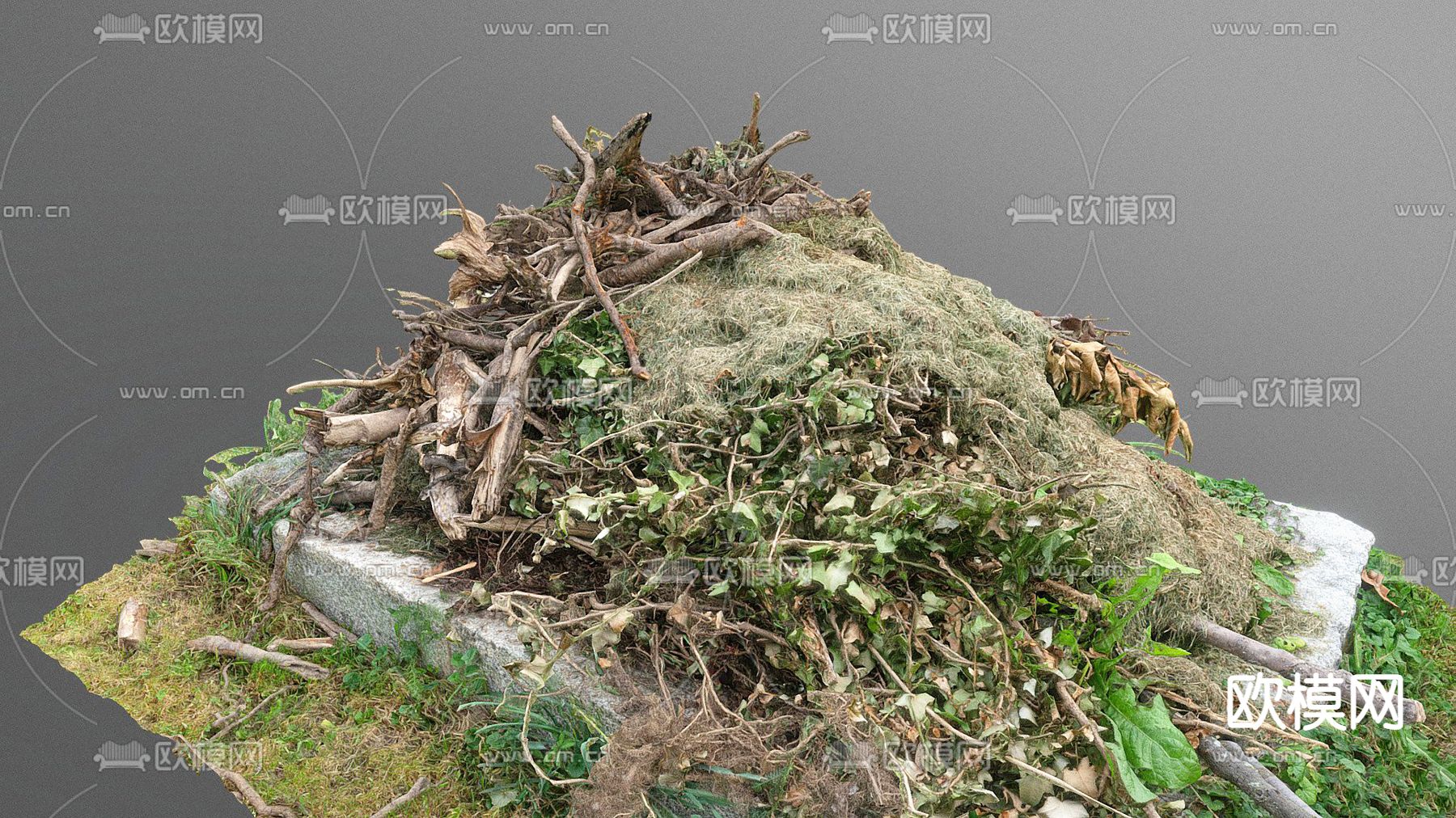 自然风树枝 堆柴堆su模型下载_ID14010086_sketchup模型下载-欧模网