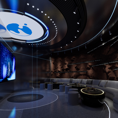  现代KTV包房su模型 