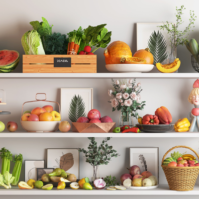  水果蔬菜 西瓜辣椒su模型 