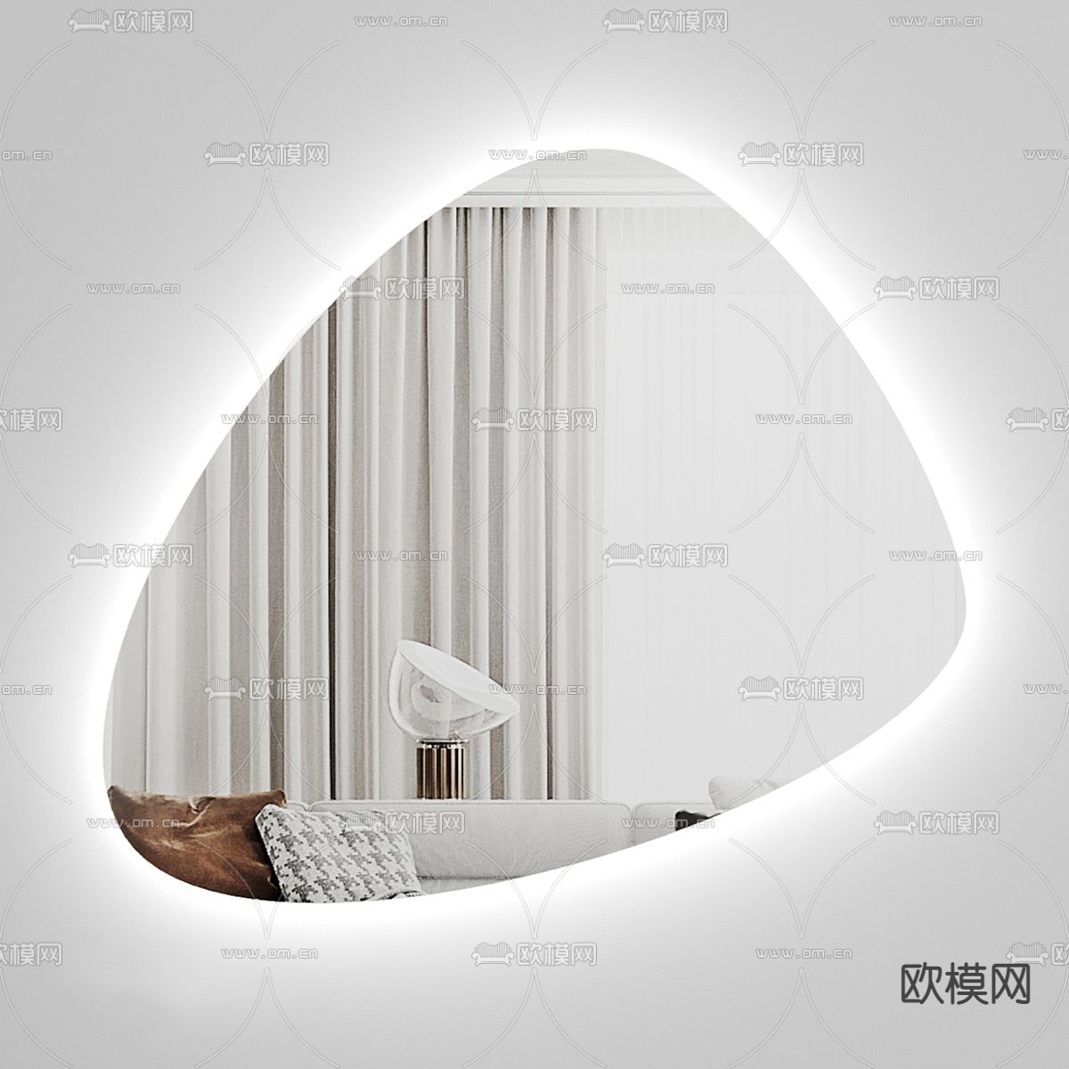 镜子 化妆镜 装饰镜su模型下载（渲染图1）