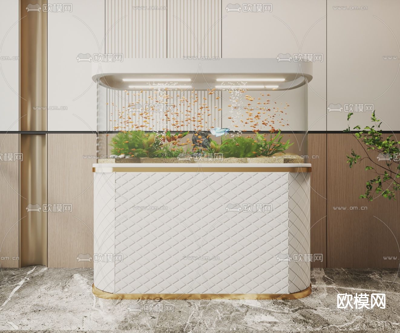 鱼缸 水族3d模型下载