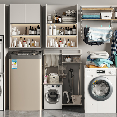  洗衣机 烘干机 吸尘器su模型 