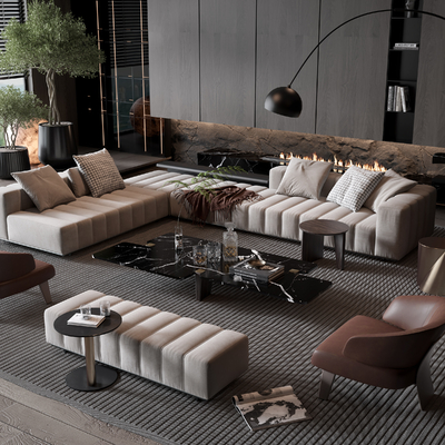 Minotti 组合沙发su模型 