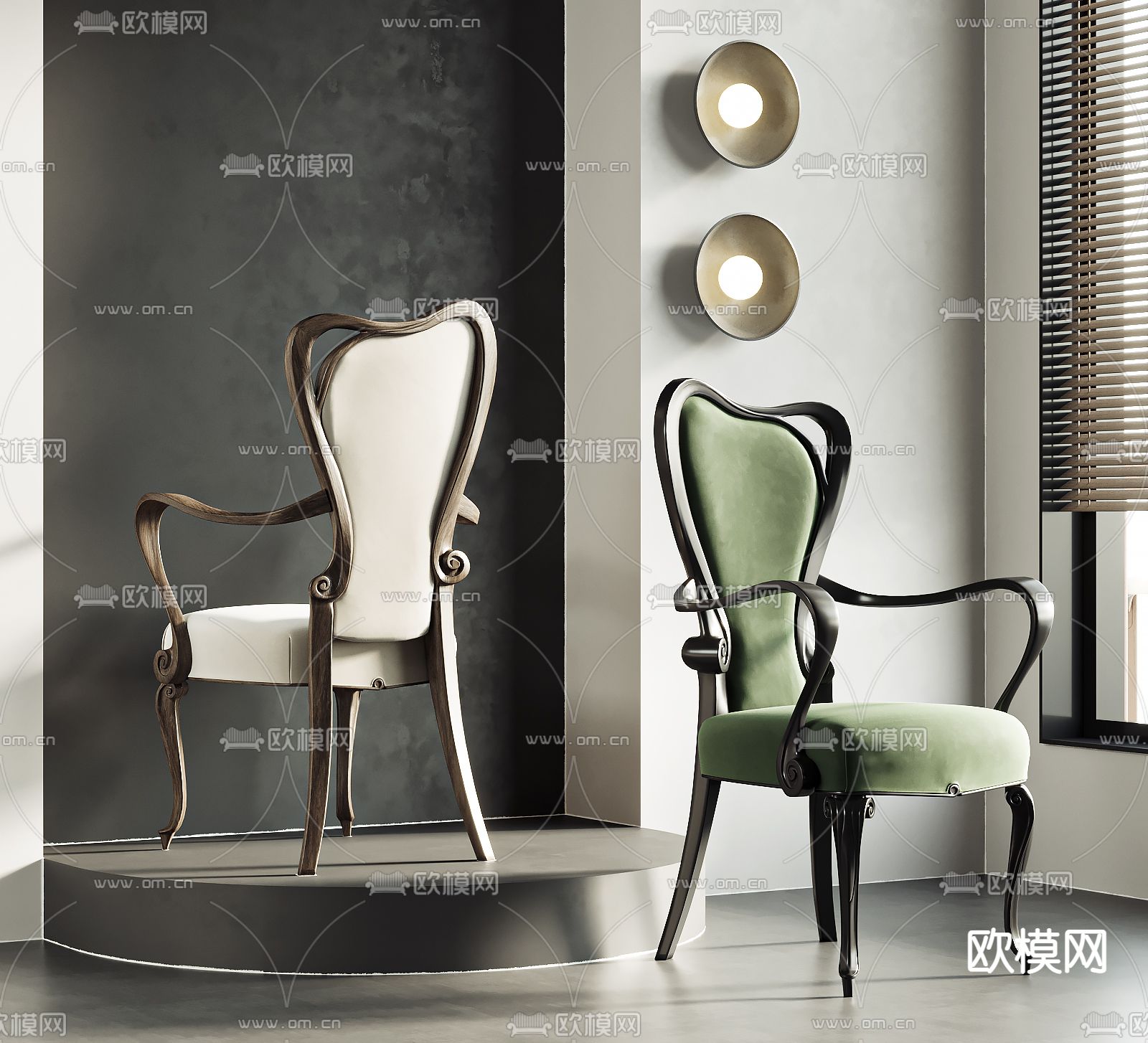 侘寂风休闲椅su模型