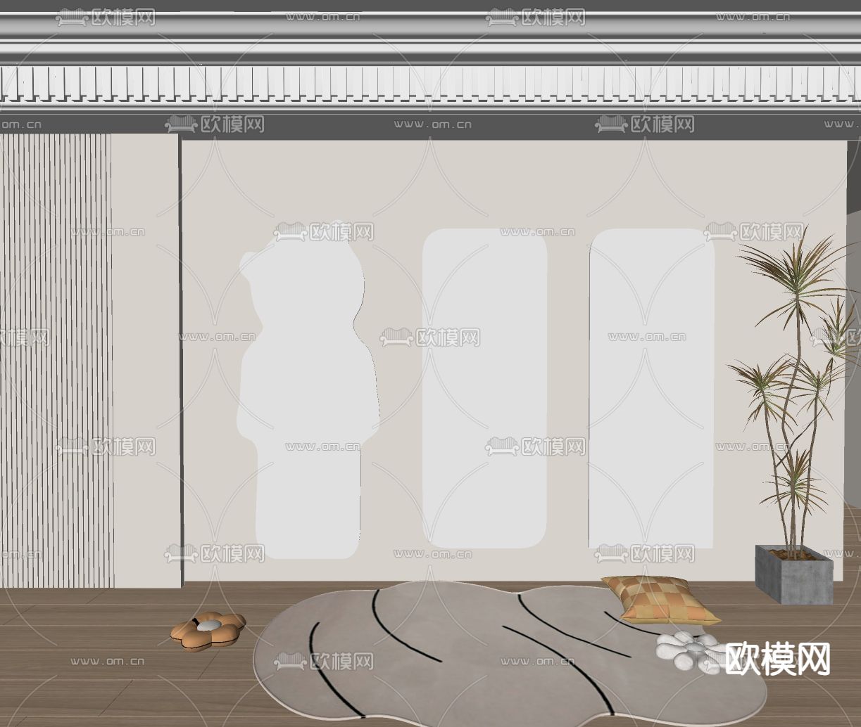 异形全身镜su模型下载（渲染图2）