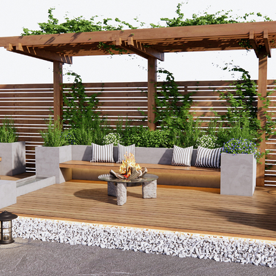  屋顶花园su模型 