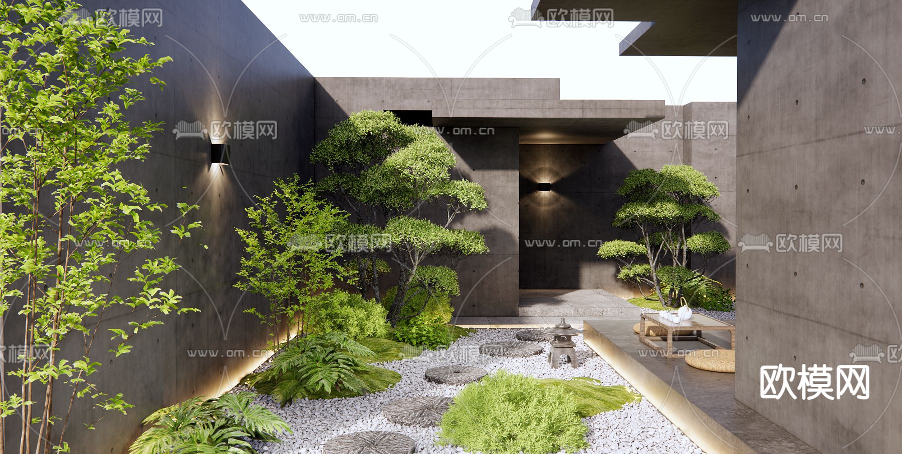 后花园 庭院景观su模型下载（渲染图1）