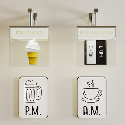  现代装饰灯 灯箱su模型 