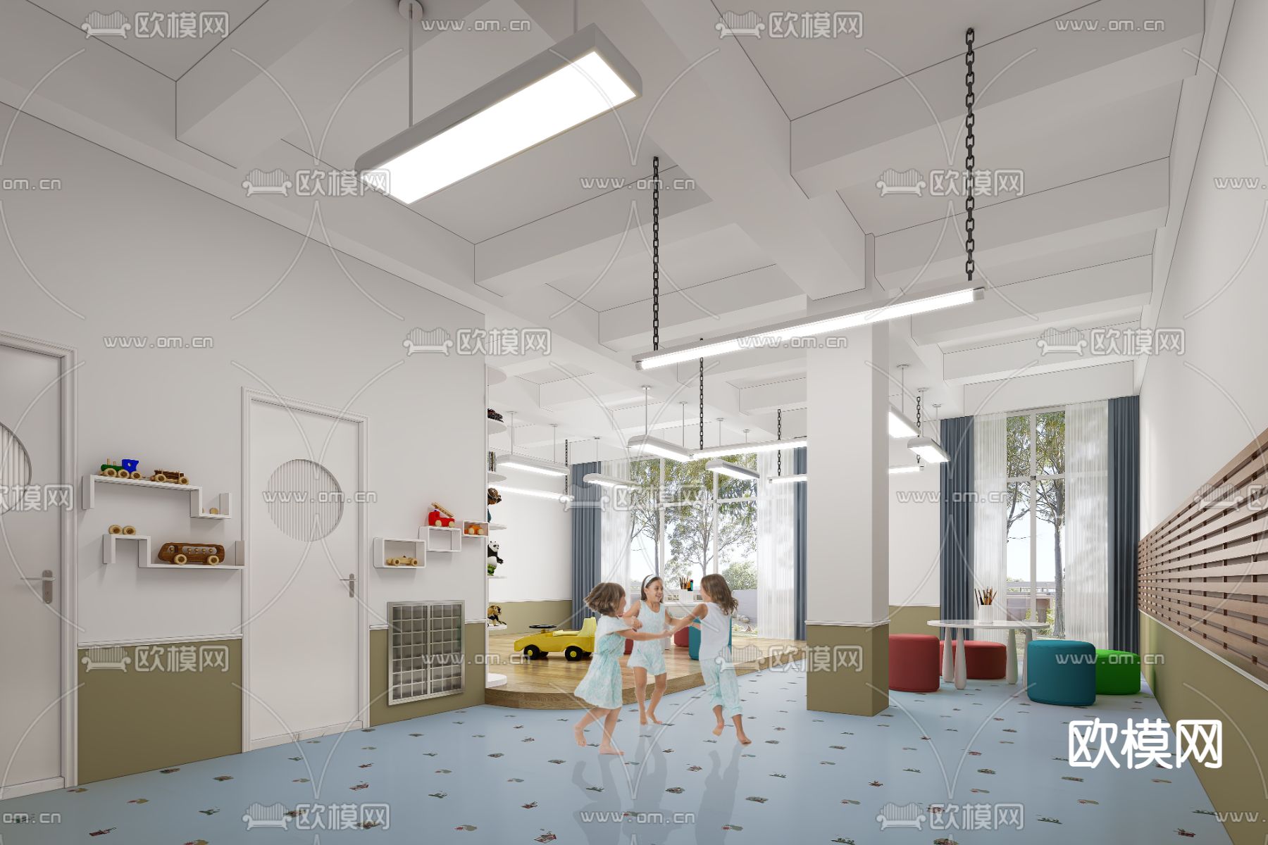 幼儿园教室3d模型下载