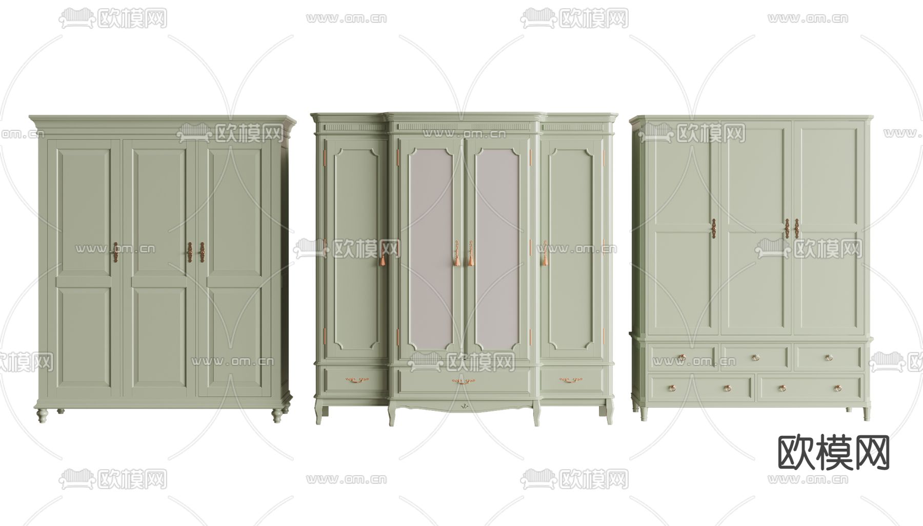 欧式衣柜3d模型下载