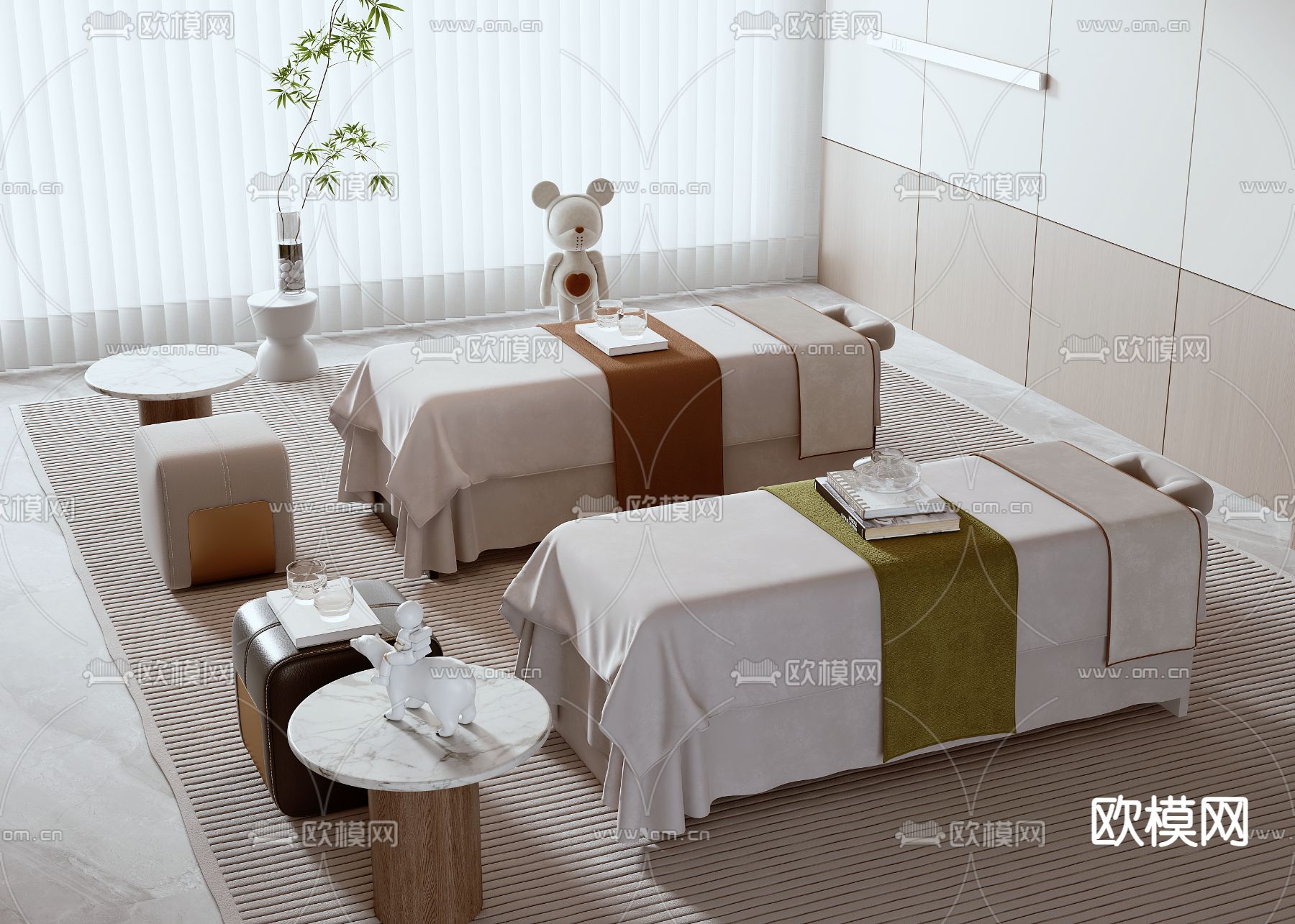 按摩床 SPA护理床3d模型下载