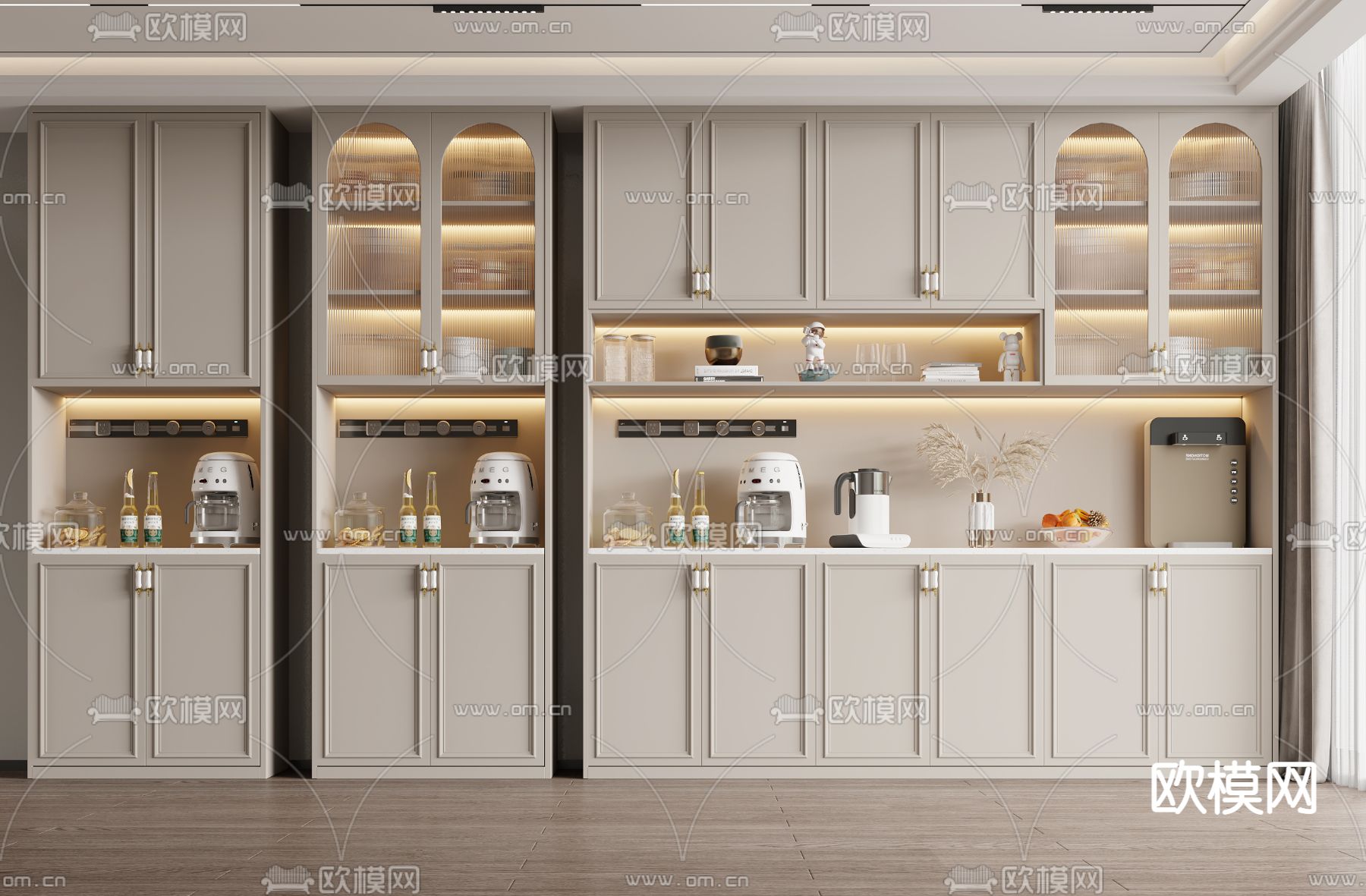 法式酒柜3d模型下载