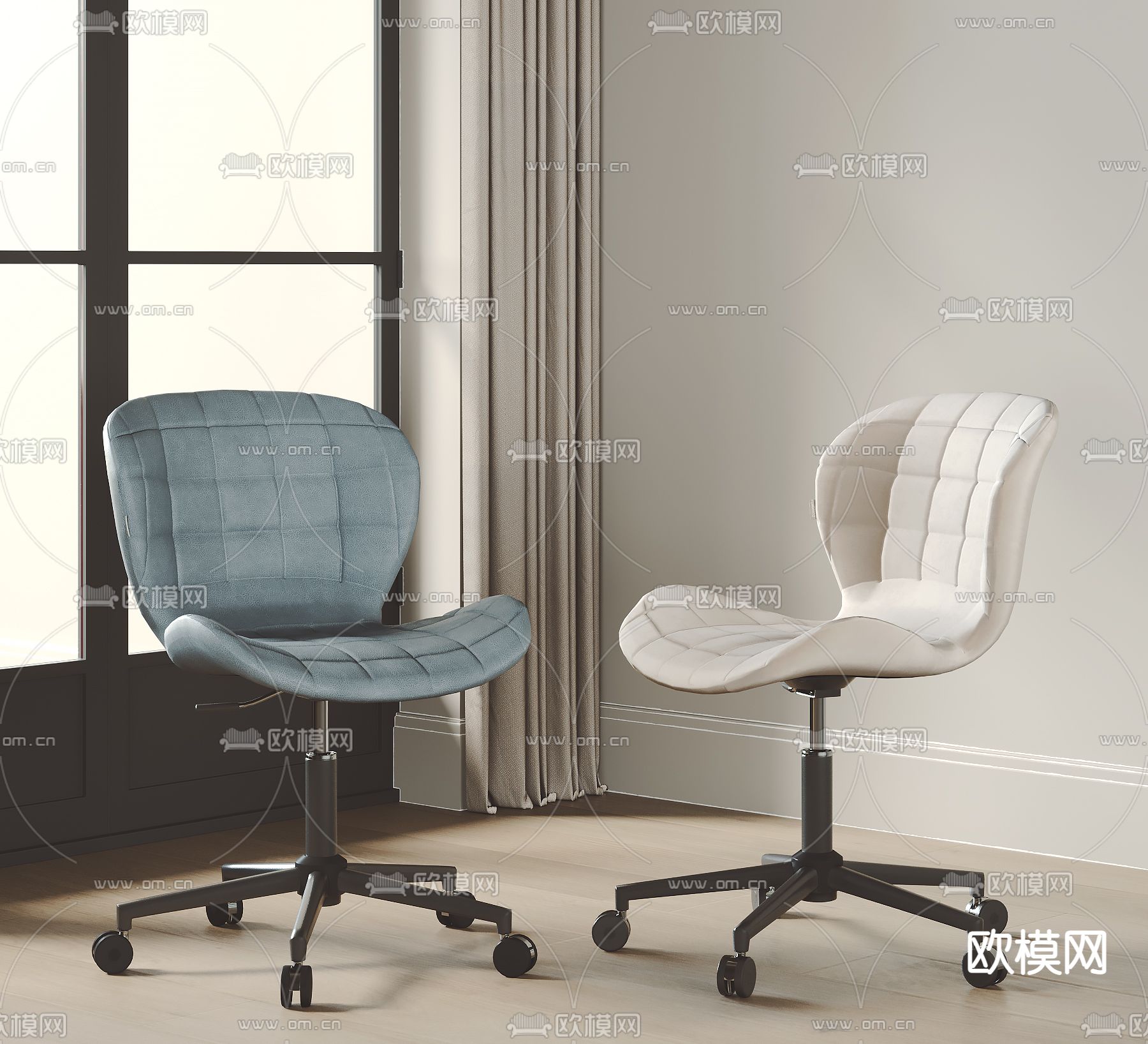 现代办公椅su模型下载（渲染图1）