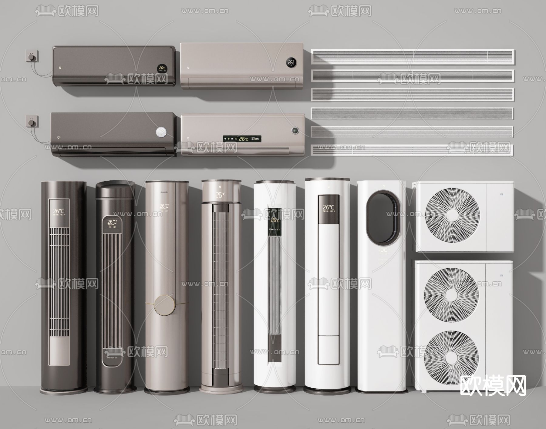 挂式空调 立式空调3d模型下载