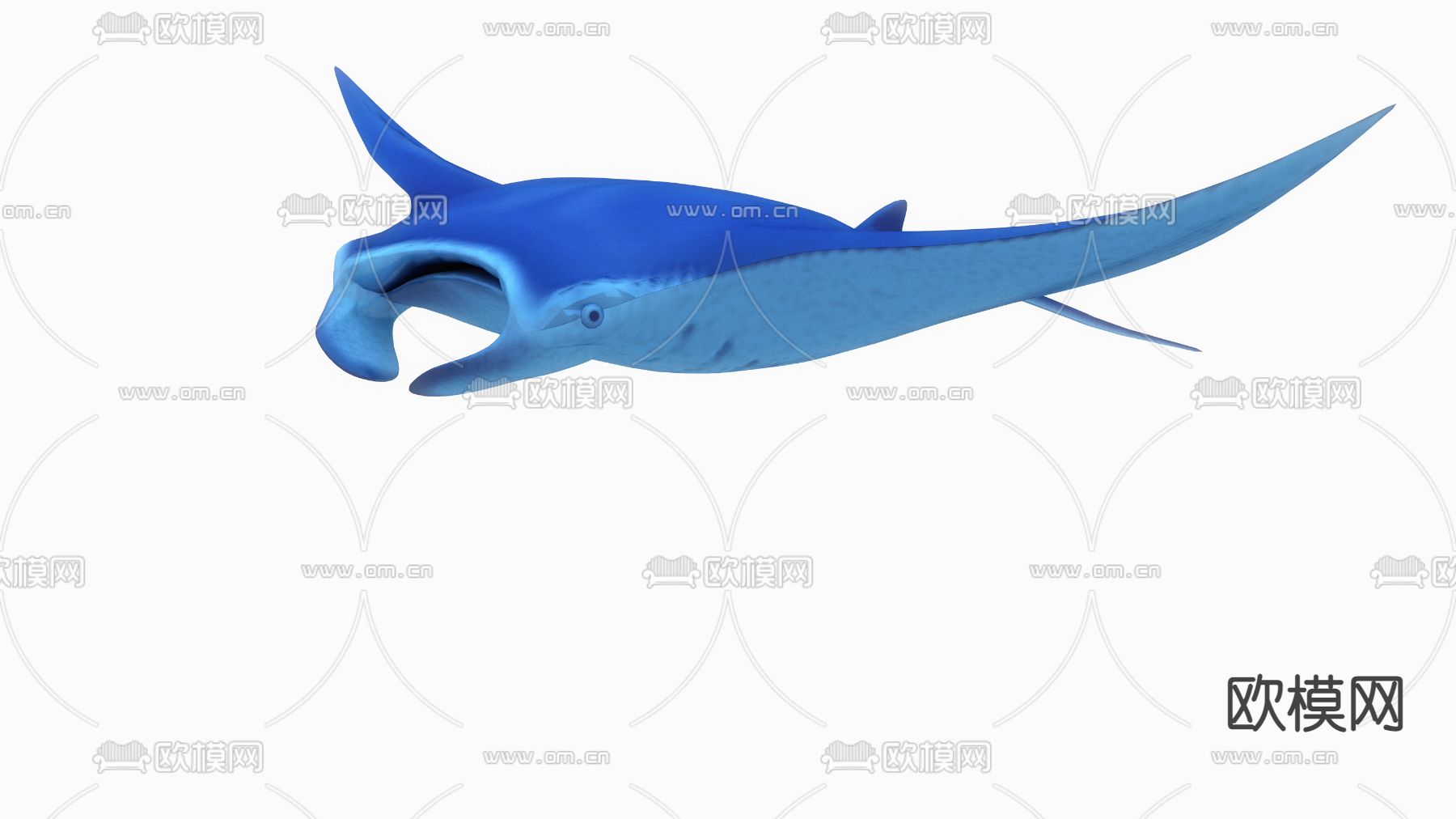 现代魔鬼鱼 毯魟 蝠鲼3d模型下载（渲染图1）